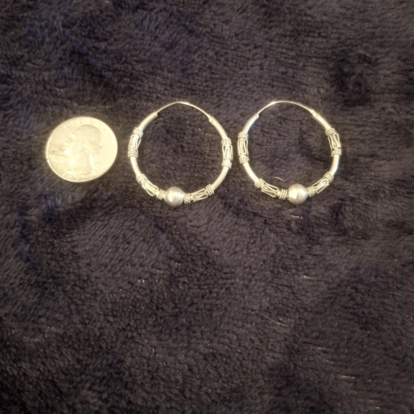 Silver Hoops - Picture 2 of 3